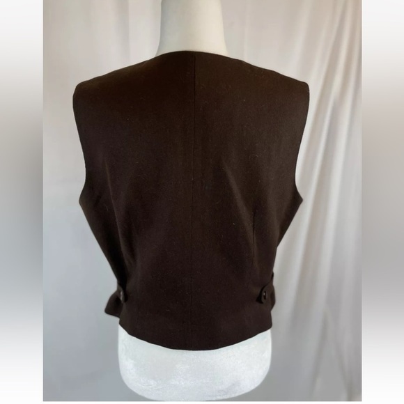 Vintage Worthington vest Wool Women's 14 Chocolate Brown Fully Lined waistcoat - Picture 5 of 15